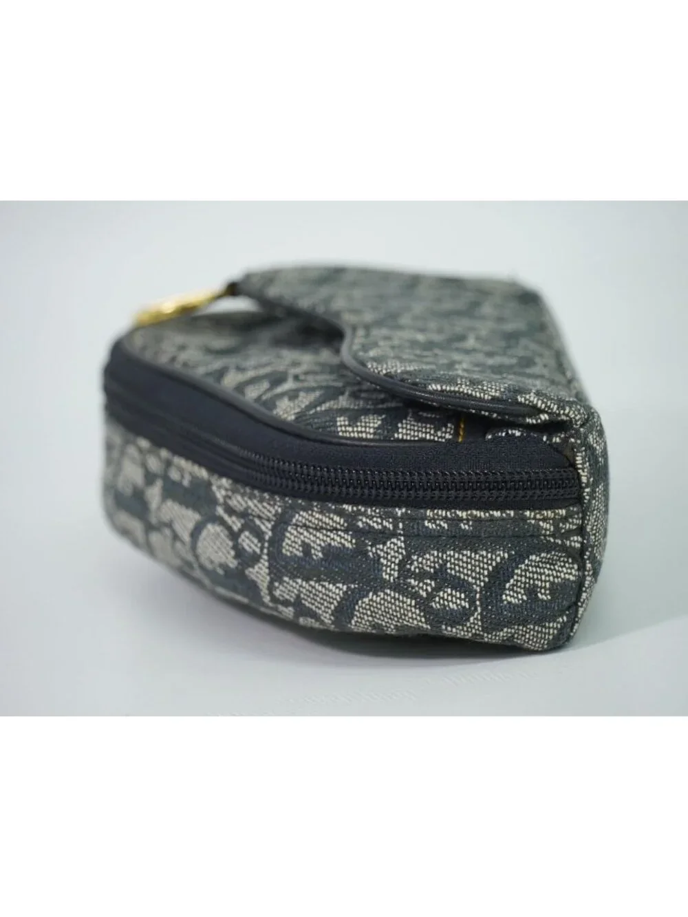 Dior Saddle Trotter Pouch Case Canvas Navy